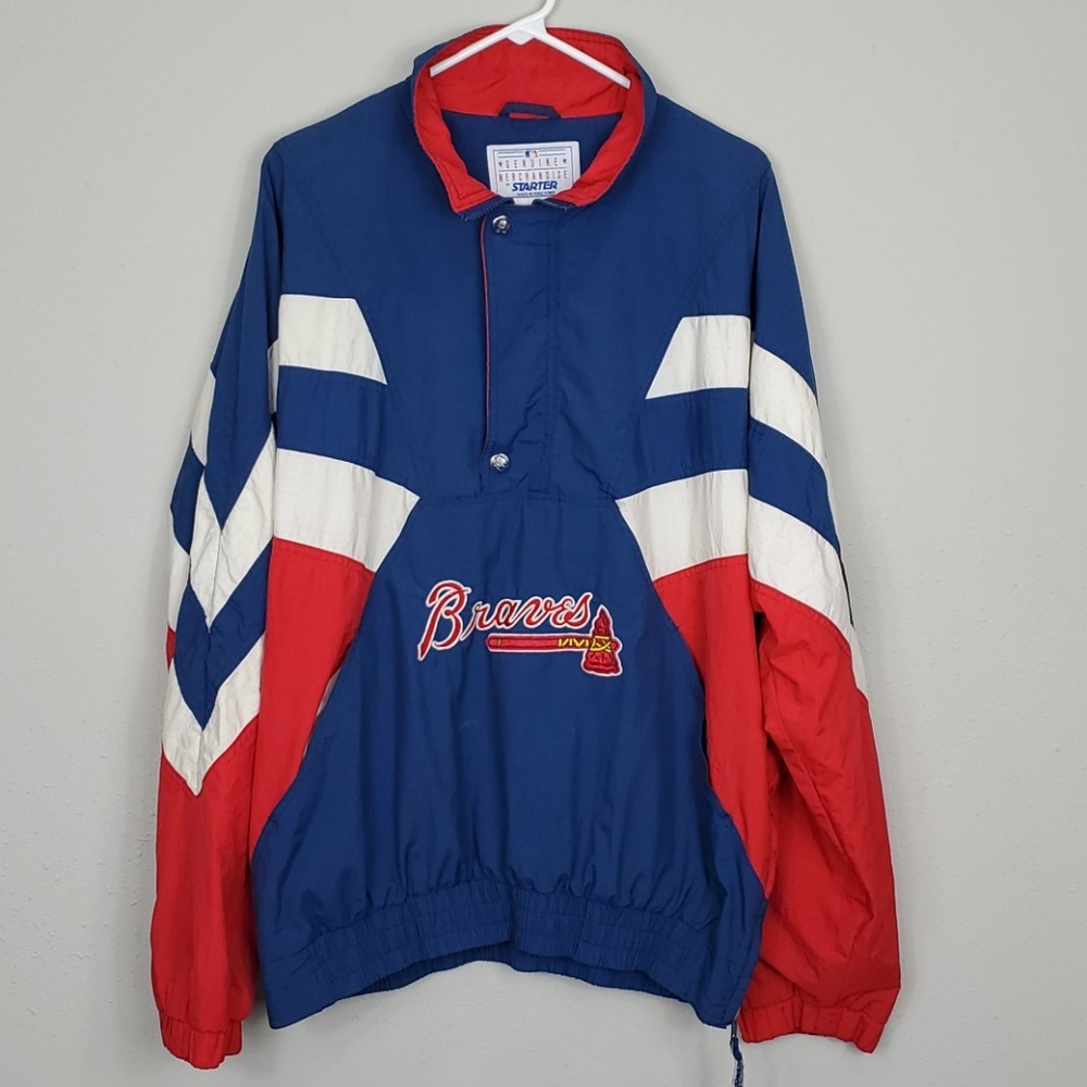 STARTER Braves  Blue and Red Windbreaker